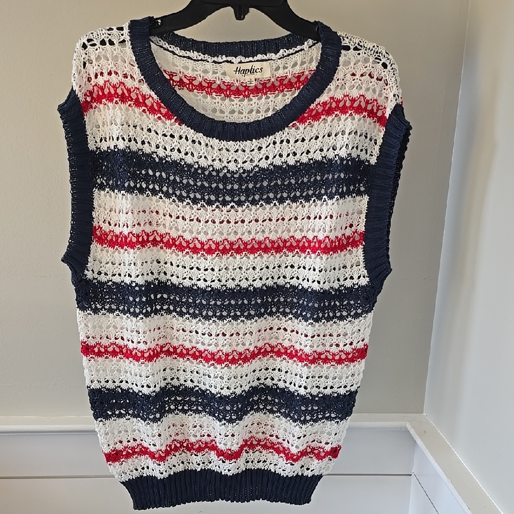 Haptics Striped Sleeveless Sweater